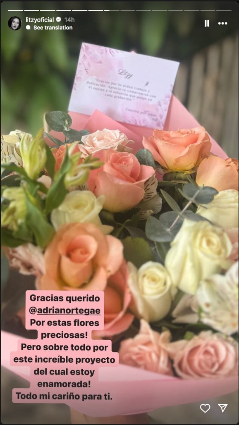 Las flores que recibió Litzy