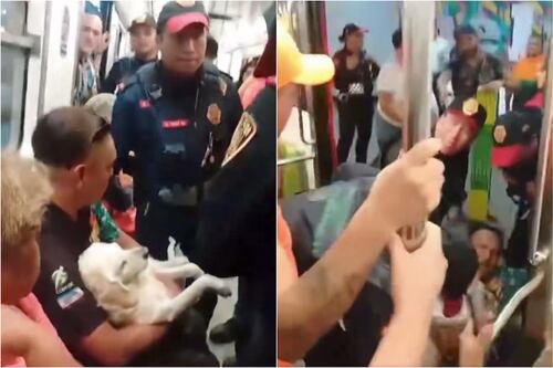 ¿Por qué policías sacaron arrastrando a un hombre con su ‘lomito’ en brazos y enfermo del Metro?