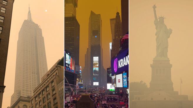 Las fotografías y los videos que se compartieron todavía esta semana en Chicago y Washington, hizo de la humareda que azotaba a Nueva York una emergencia internacional.