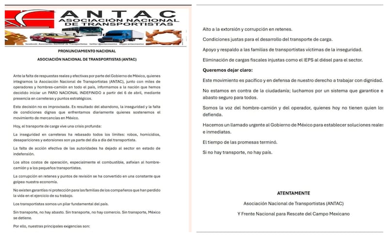 Bloque ANTAC 6 de abril