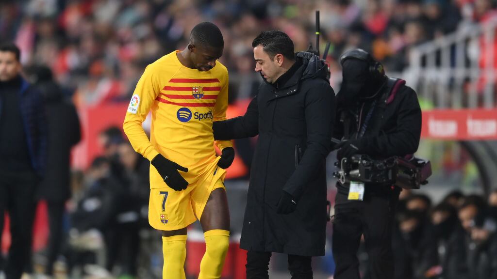 Dembélé salió en sustitución de Pedri, tras su lesión