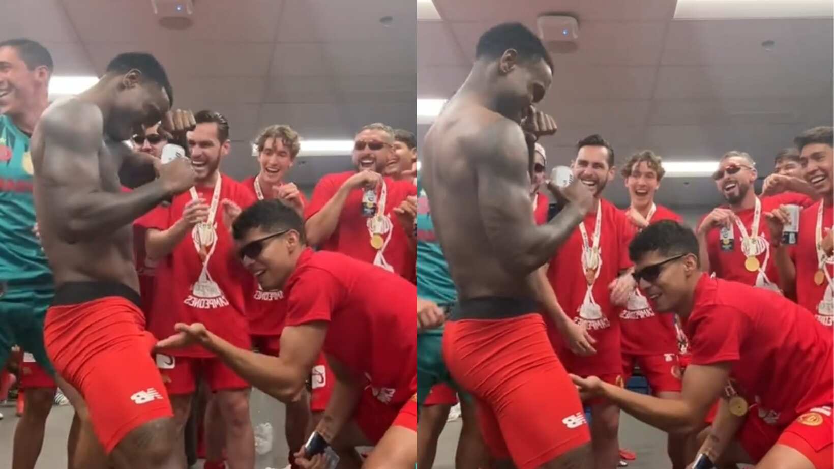 Helinho y Diego Barbosa causaron polémica con su festejo.