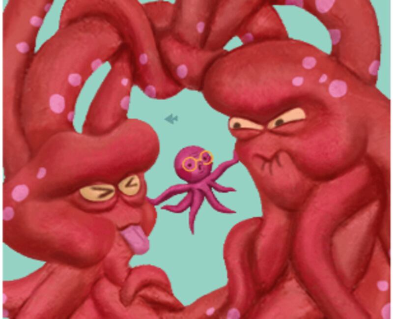 Una mamá pulpo con sus "pulpitos (Especial)".
