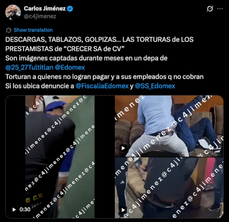 Golpiza y torturas a empleados de CRECER SA de CV