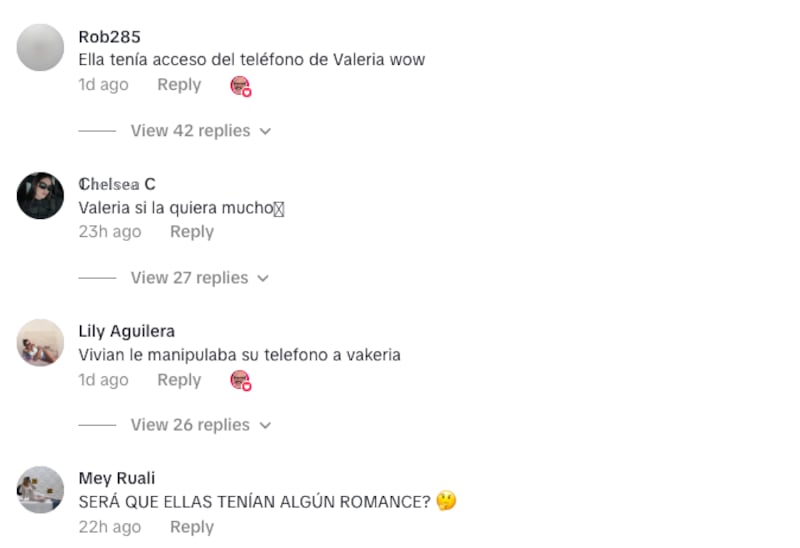 Comentarios sobre el supuesto romance de Valeria Márquez y Vivian de la Torre
