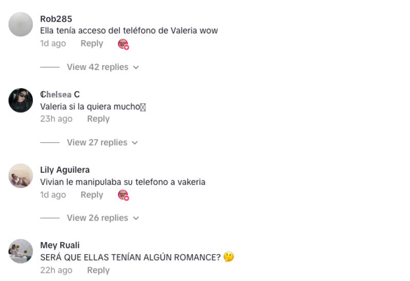 Comentarios sobre el supuesto romance de Valeria Márquez y Vivian de la Torre
