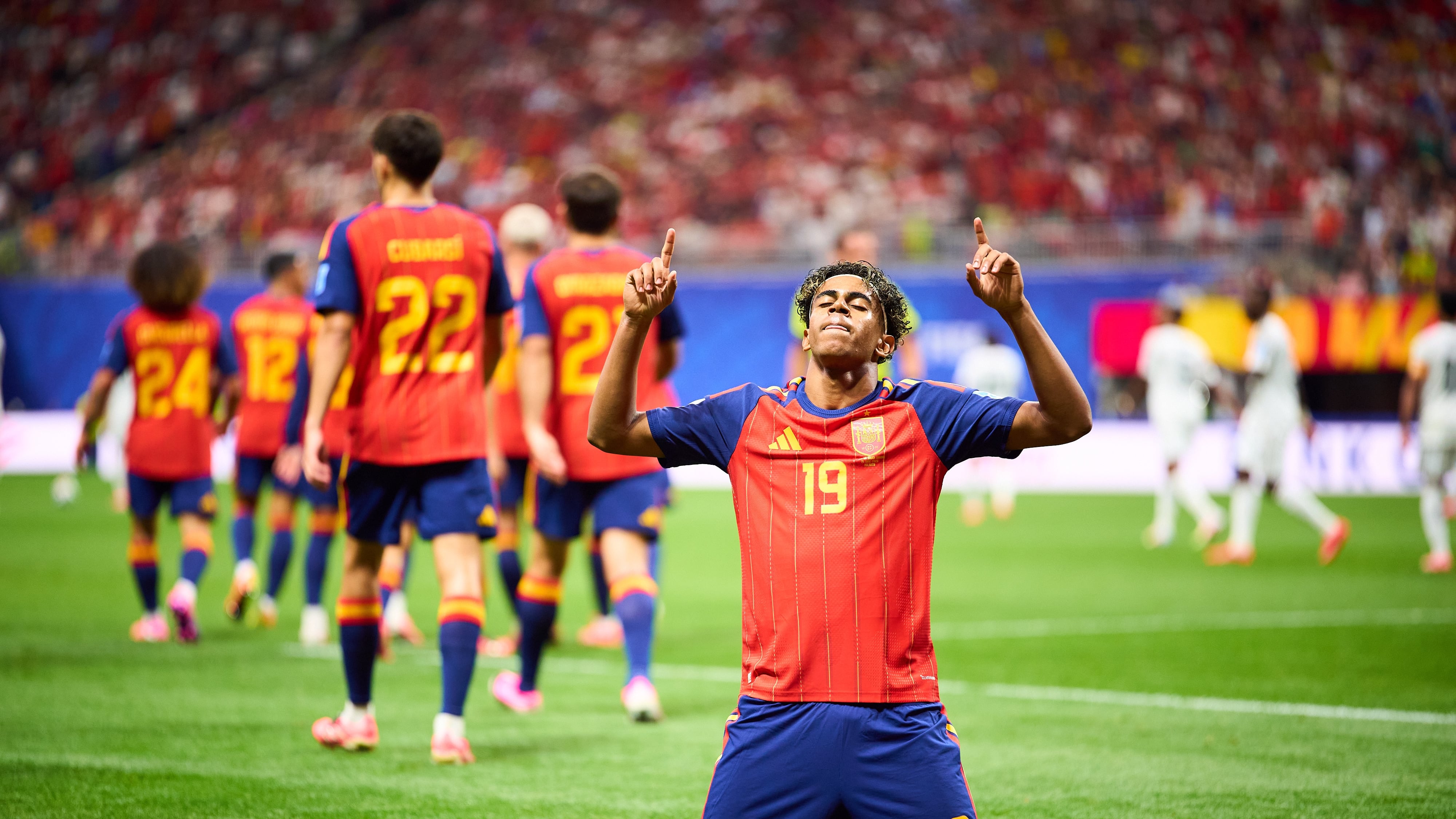 Lamine Yamal marcó su primer gol en Mundiales ante Arabia Saudita.