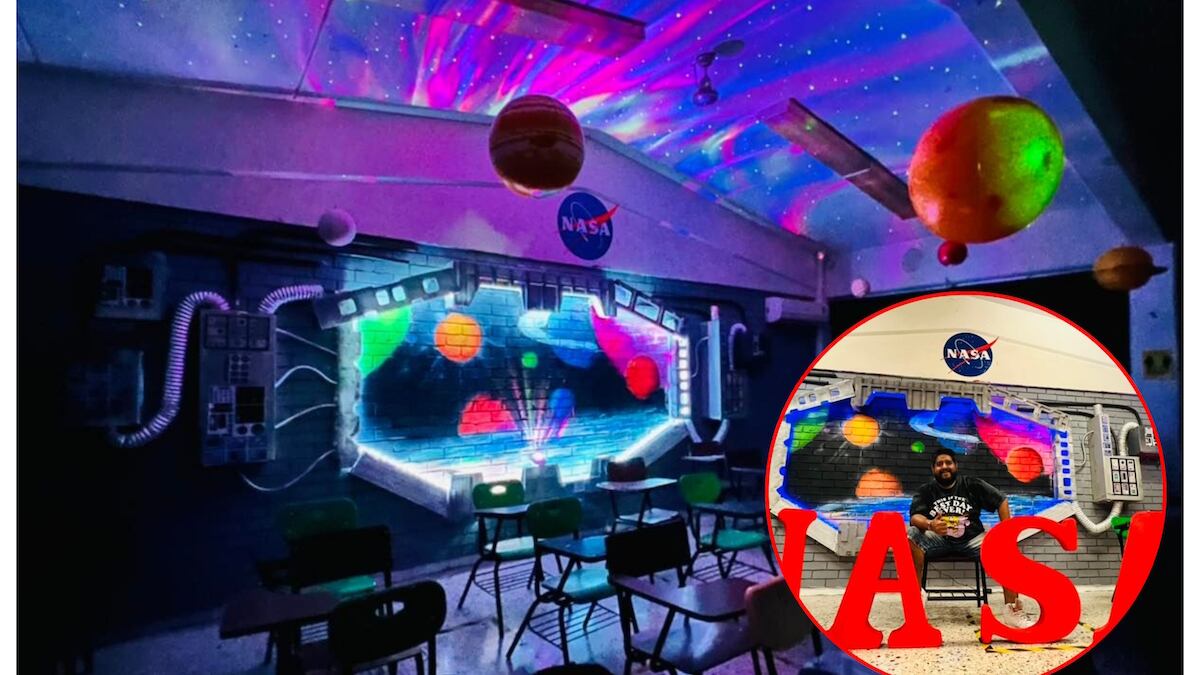 El profesor decoró el aula para motivar a sus alumnos. (Especial)