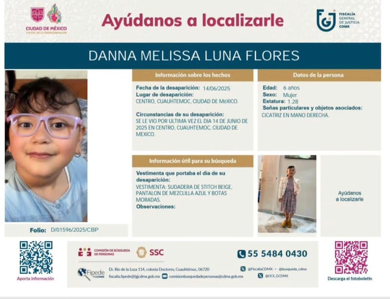 Fiscalía emitió ficha de búsqueda pero no activó Alerta Amber; argumentaron que la menor “está con su padre”.
