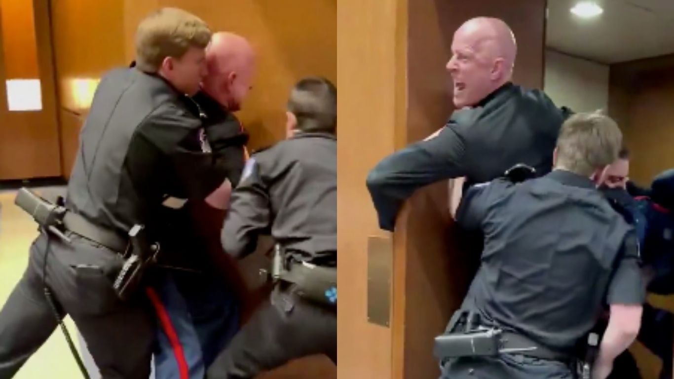 Exmarine irrumpe audiencia y protesta contra guerra en Irán