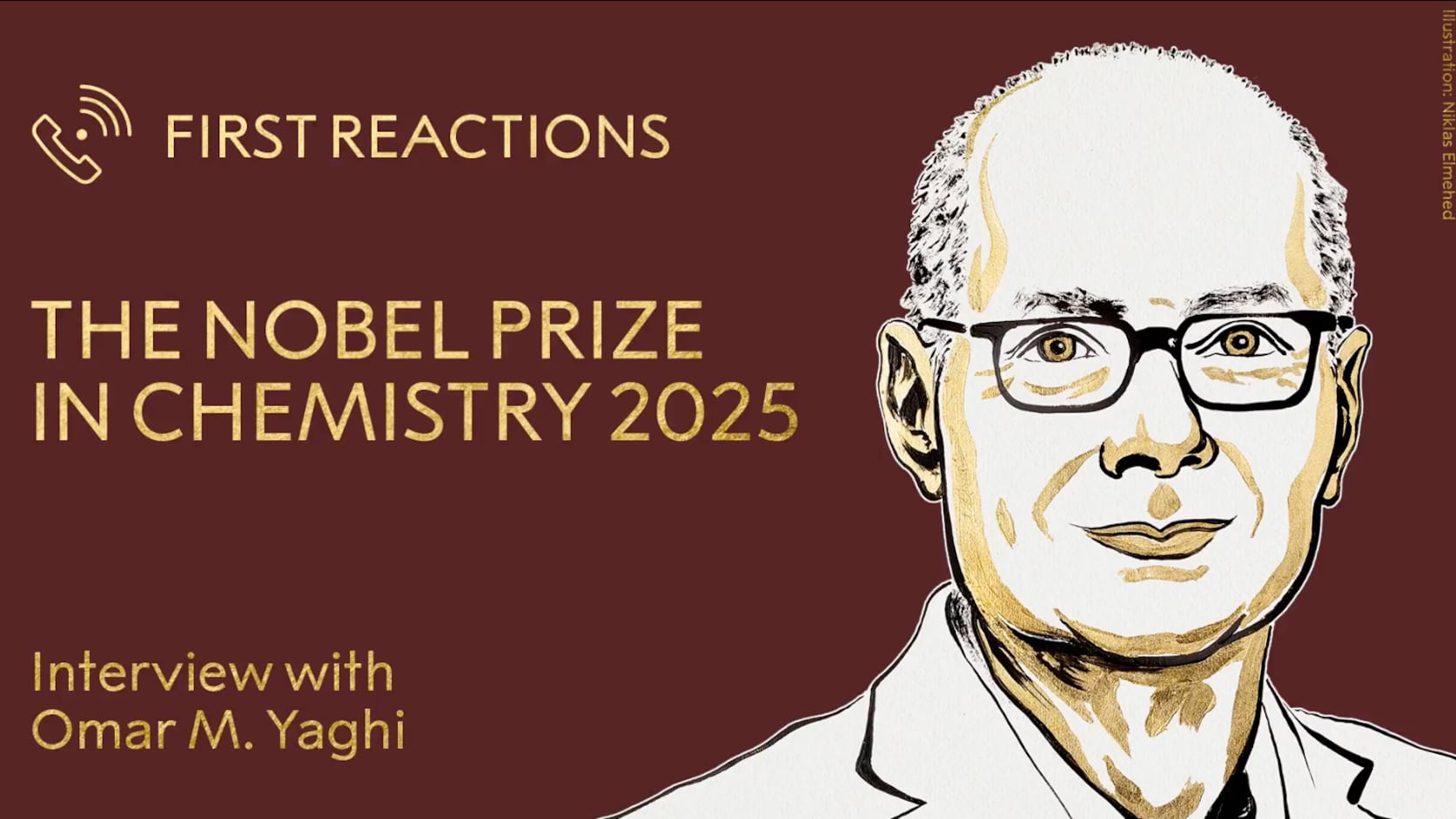 Omar M. Yaghi recibió la llamada del Nobel en un avión y habló de su infancia humilde en Jordania.