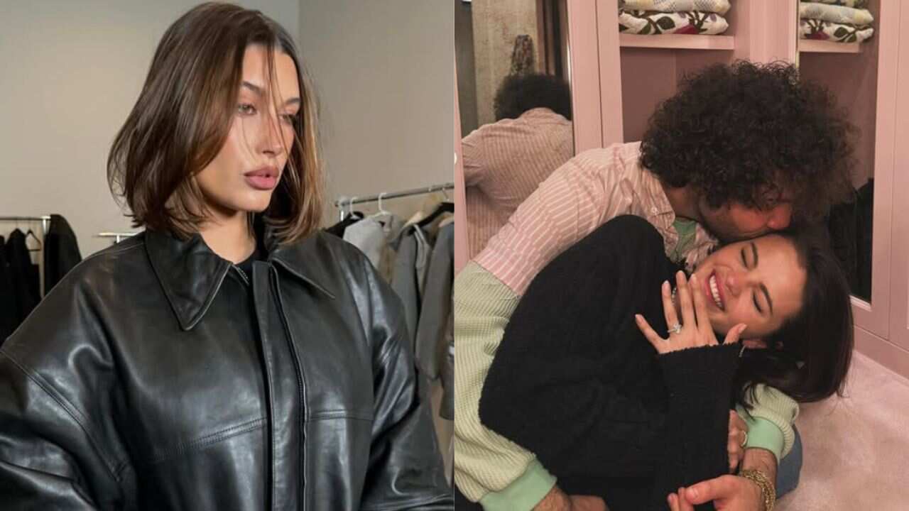 Hailey Bieber, Benny Blanco y Selena Gomez