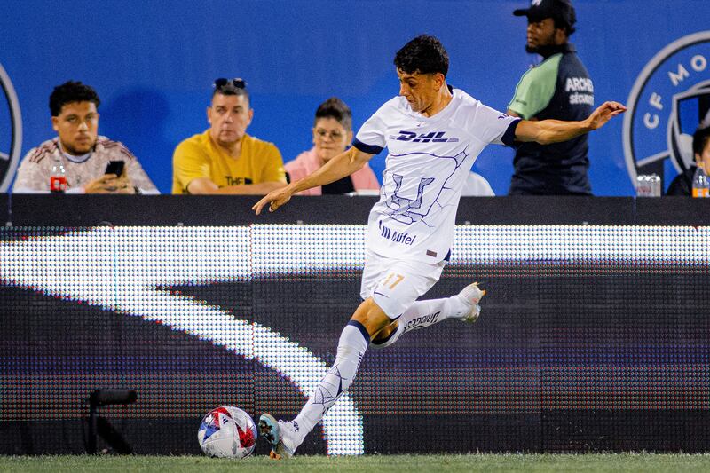 Jorge Ruvalcaba de Pumas durante el partido CF Montreal vs Pumas UNAM, correspondiente a la fase de grupos de la Leagues Cup 2023, en el Estadio Saputo, el 22 de Julio de 2023.