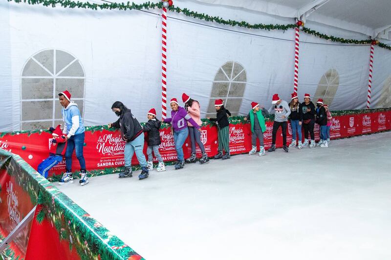 Pista de hielo en la alcaldía Cuauhtémoc