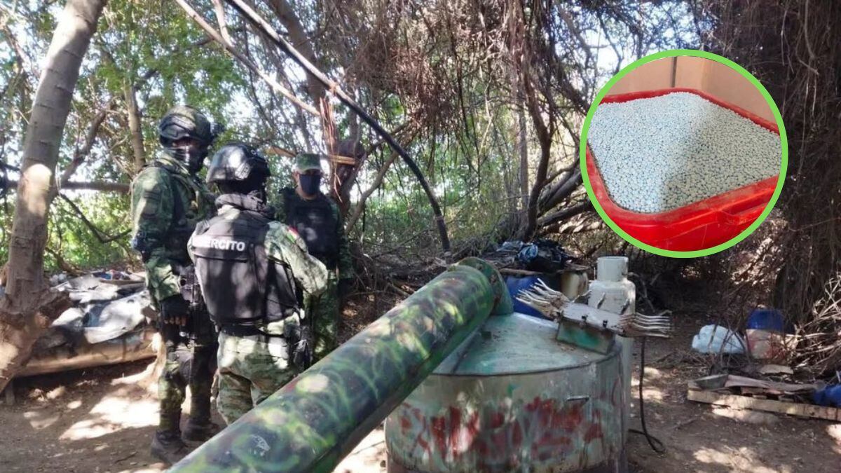 Sedena asegura laboratorio de fentanilo y metanfetaminas en Culiacán, Sinaloa.
