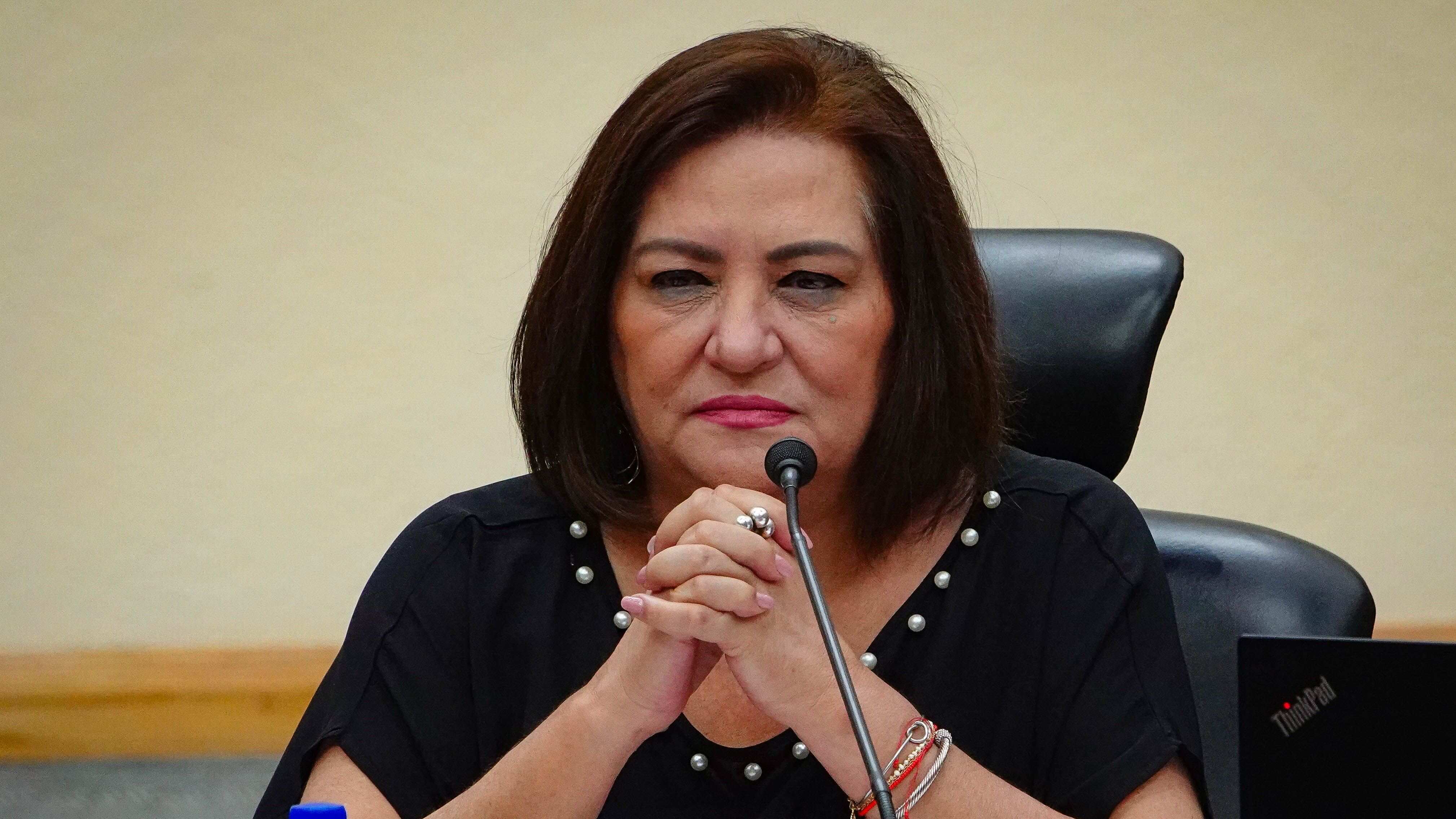CIUDAD DE MÉXICO, 28ABRIL2023.- Guadalupe Taddei, consejera presidente, encabezó la sesión extraordinaria del Instituto Nacional Electoral en el pleno del instituto.
 FOTO: ROGELIO MORALES /CUARTOSCURO.COM