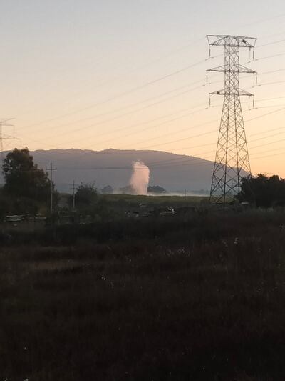 La fuga de combustible se levantaba a más de 30 metros de altura.