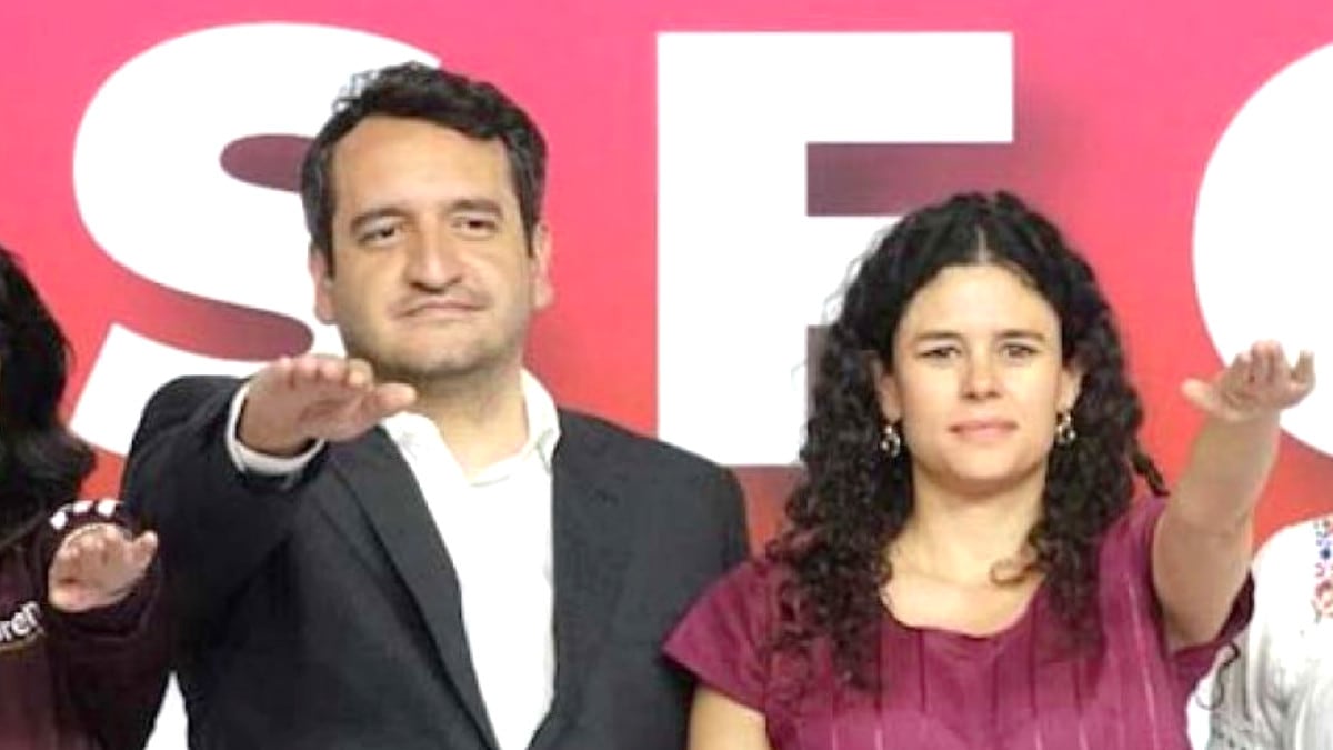 Luisa María Alcalde y Andy López Beltrán