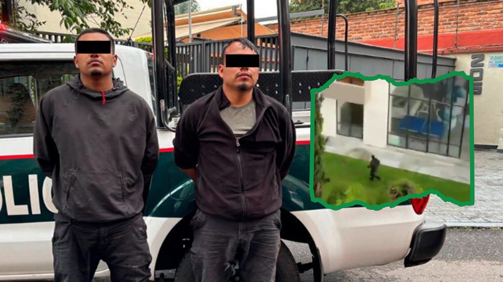 Con el uso de un dron, elementos de la SSC localizaron a los sospechosos mientras huían por las azoteas de Bosques de las Lomas