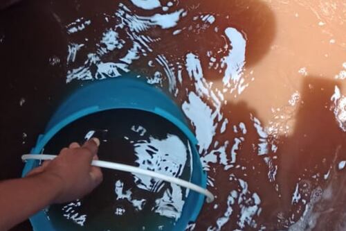 Agua contaminada tiñe de café tinacos en la Nápoles: envían a trabajadoras sin equipo para limpiarlos