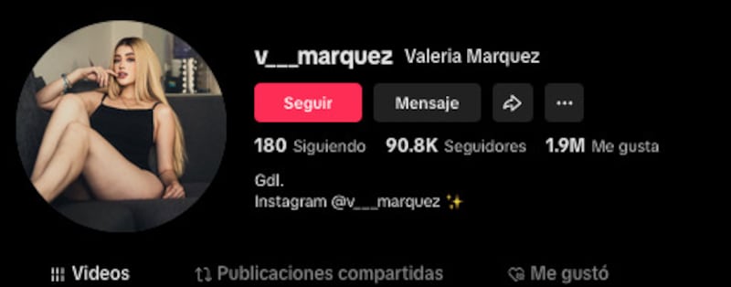 El Instagram de la influencer Valeria Márquez aumentó 500% sus seguidores, tras el asesinato.