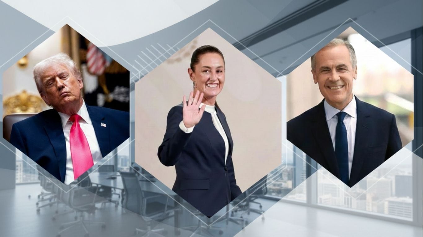 Claudia Sheinbaum, Trump, y Carney