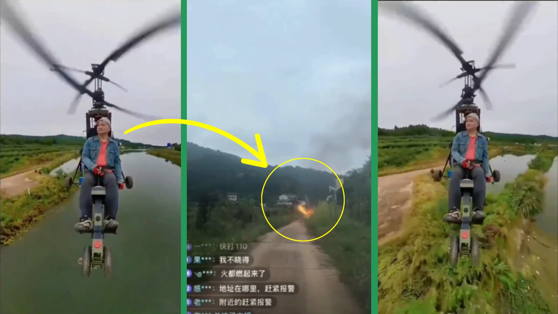 El influencer Tang Feiji pierde la vida mientras transmitía su vuelo en helicóptero, una tragedia que se vio en vivo.