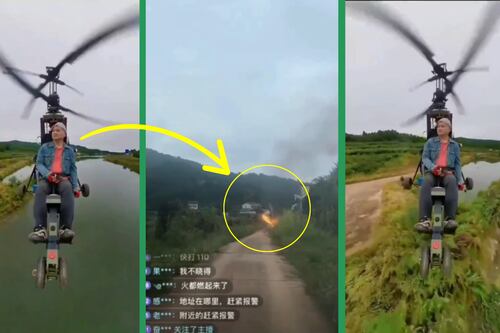 VIDEO: Influencer arma helicóptero casero, lo estrella y transmite su muerte en vivo
