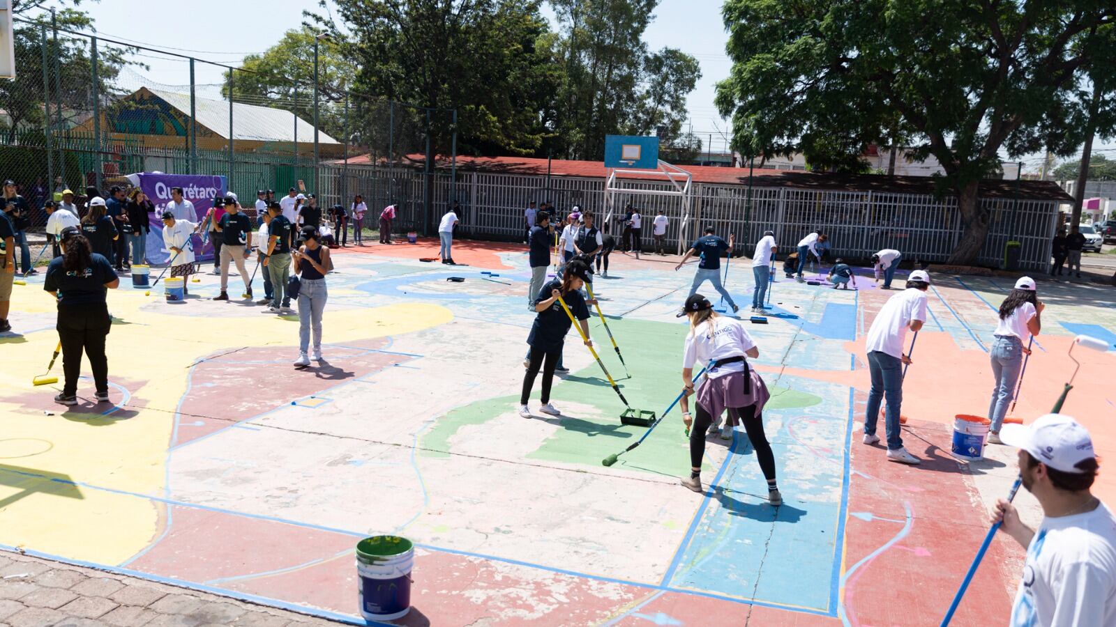 Rehabilitación de canchas en colonia Ejido Modelo. (Cortesía)