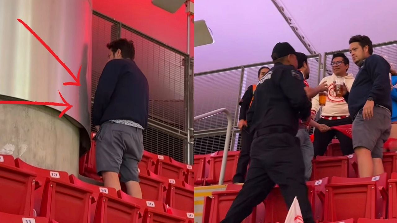 Aficionado orina en gradas del Estadio Akron