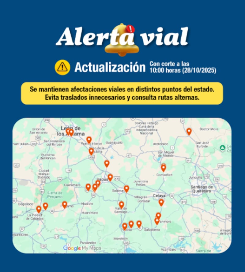 Los cierres carreteros persisten en al menos 20 puntos del estado.