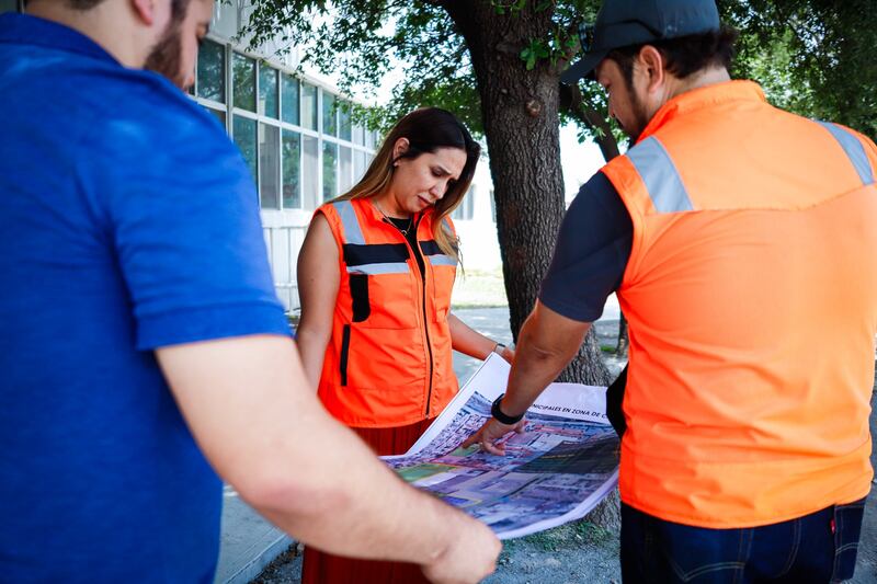 Betsabé Rocha, encargada de Despacho de la alcaldía de Monterrey, supervisó los últimos detalles.