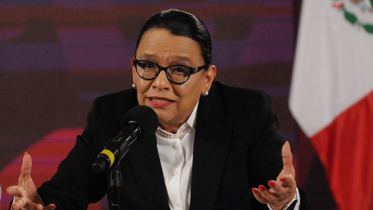 Rosa Icela Rodríguez, titular de la SSPC, realizó una conferencia de prensa para informar sobre los avances en el caso de los 39 migrantes qué murieron en el incendio de una estación de migración. (Cuartoscuro)