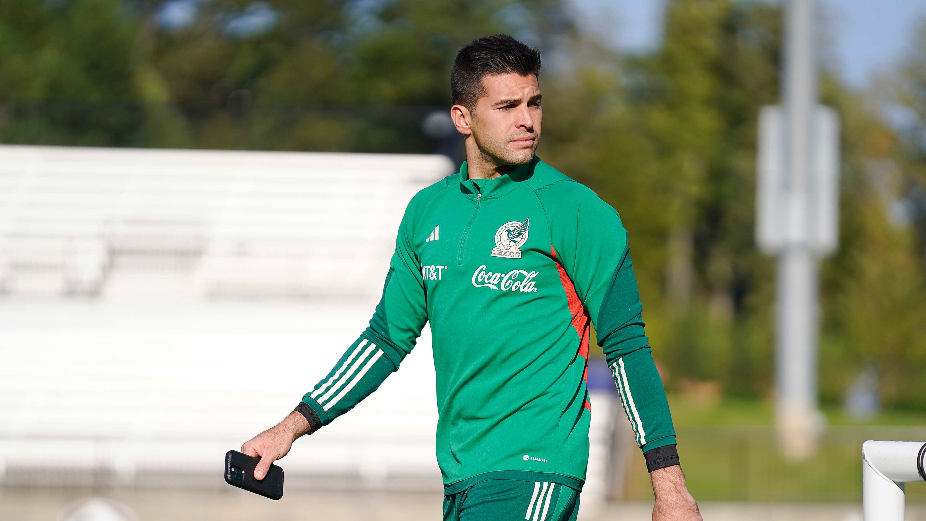 González en su primer entrenamiento como portero de la Selección mexicana.