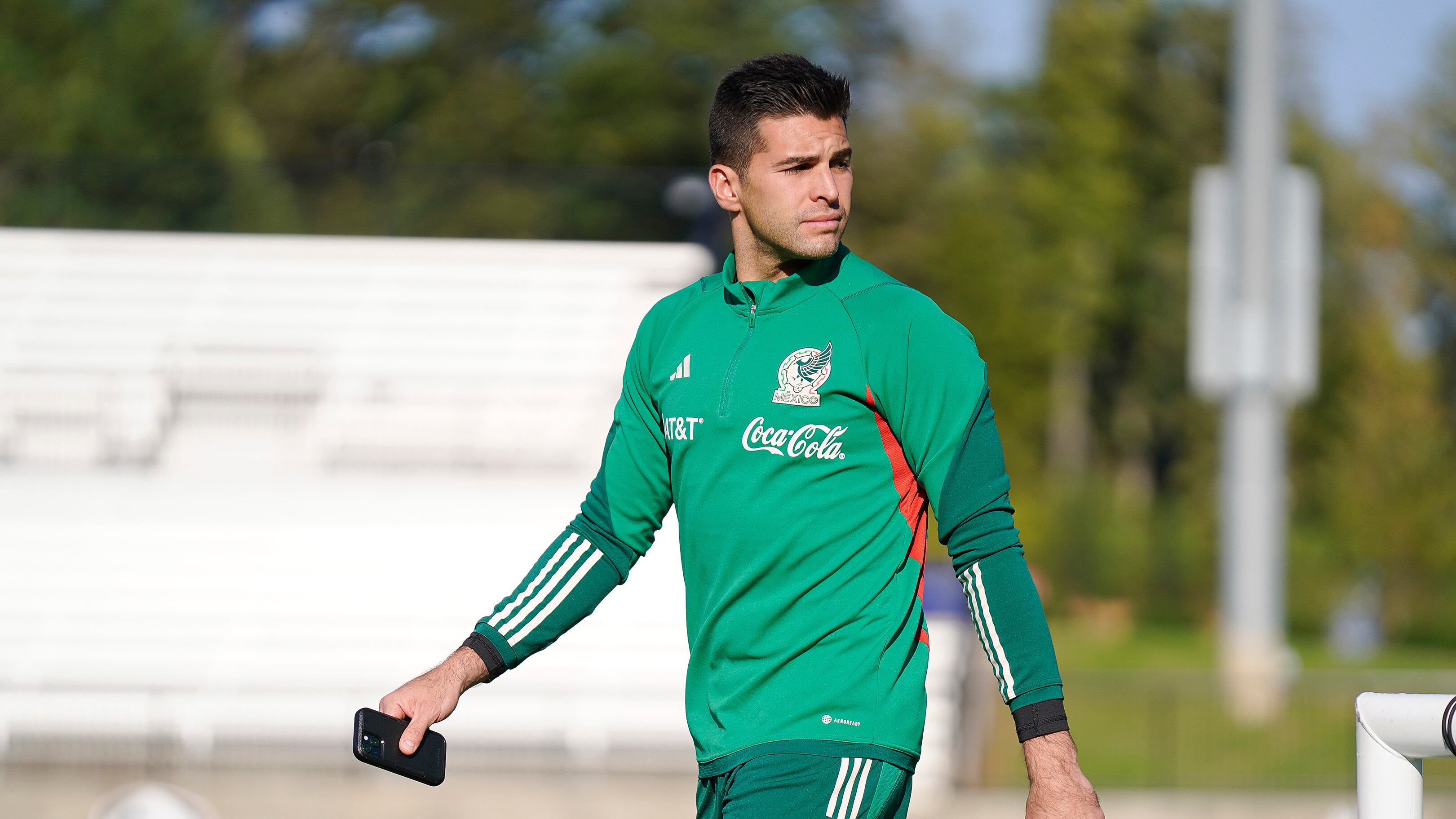 González en su primer entrenamiento como portero de la Selección mexicana.
