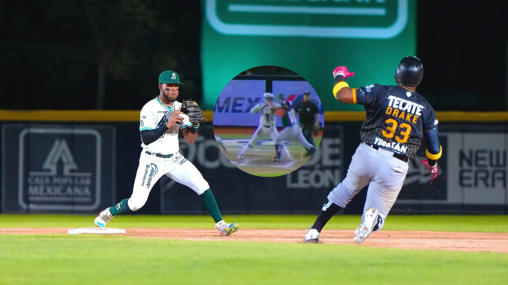 Jugadores de Bravos de León y Leones de Yucatán protagonizaron una fuerte pelea.