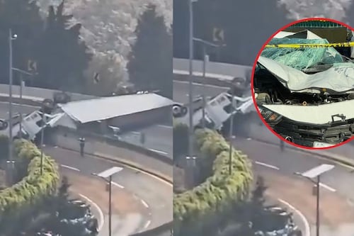 Fatal accidente en la México-Cuernavaca: tráiler se vuelca, aplasta auto y mata a conductor