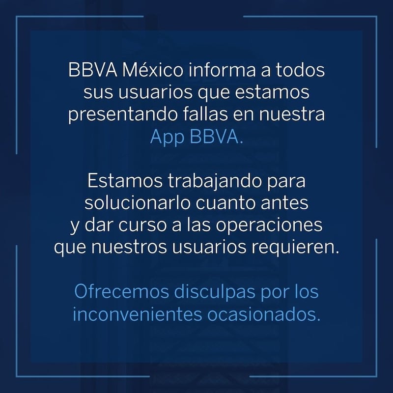 Fallas en la app BBVA