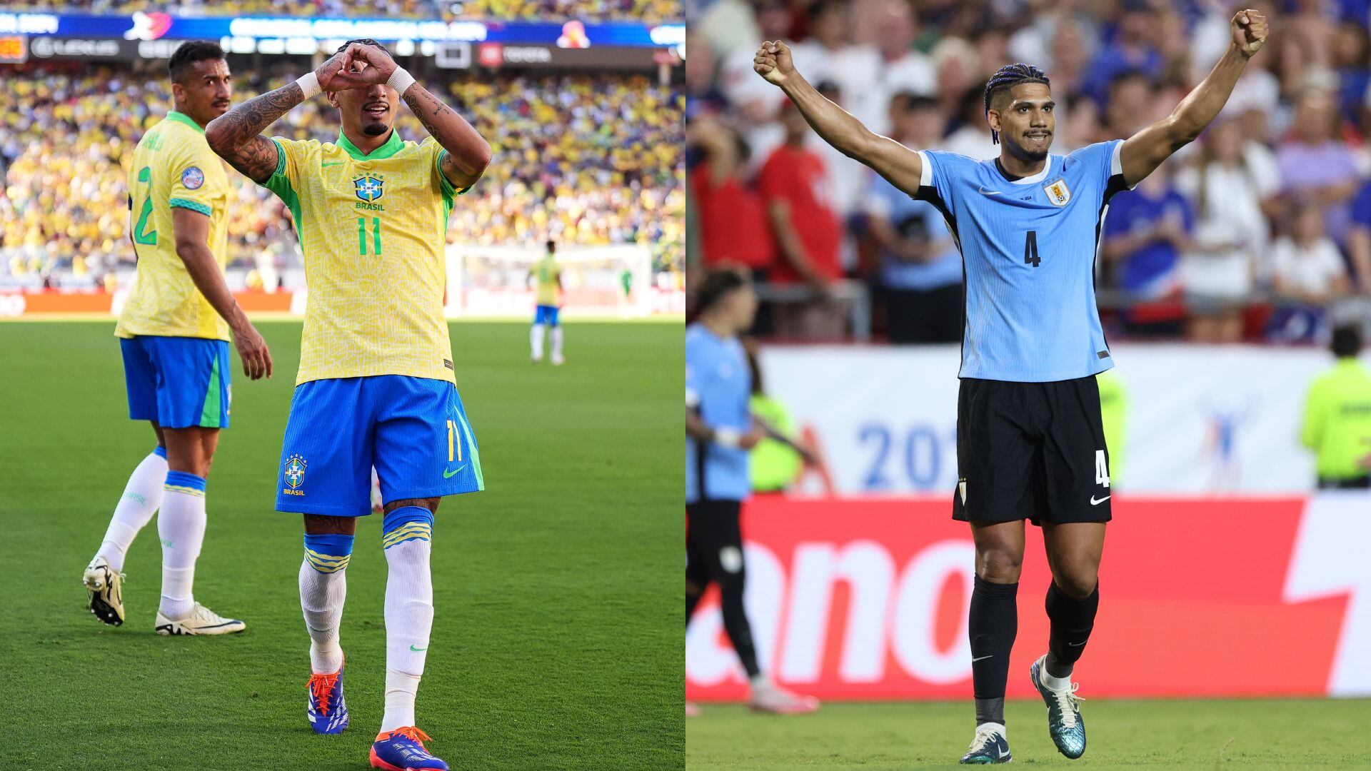 Las Selecciones de Uruguay y Brasil se enfrentan por el boleto a la semifinal de la Copa América 2024. Imagen: Getty Images (especial).