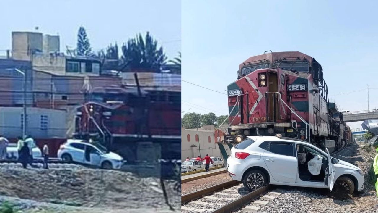 Tren choca contra auto en Ecatepec