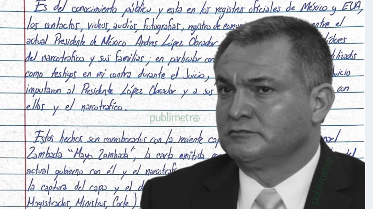 ¿Qué dice la carta completa de García Luna donde acusa a AMLO de vínculos con el narco?