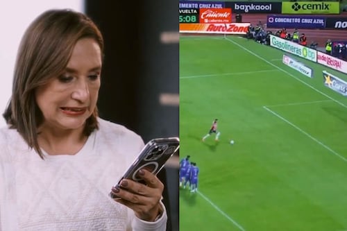 Video: Así reaccionó Xóchitl Gálvez al polémico penal que falló Chicharito ante Cruz Azul