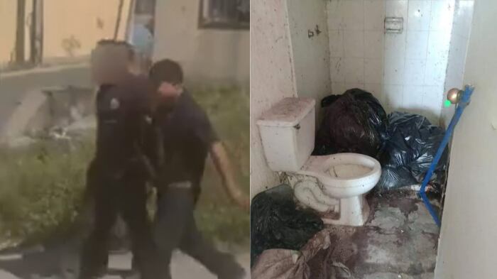 En el baño de la casa se encontró una bolsa con restos de al menos 50 lomitos.