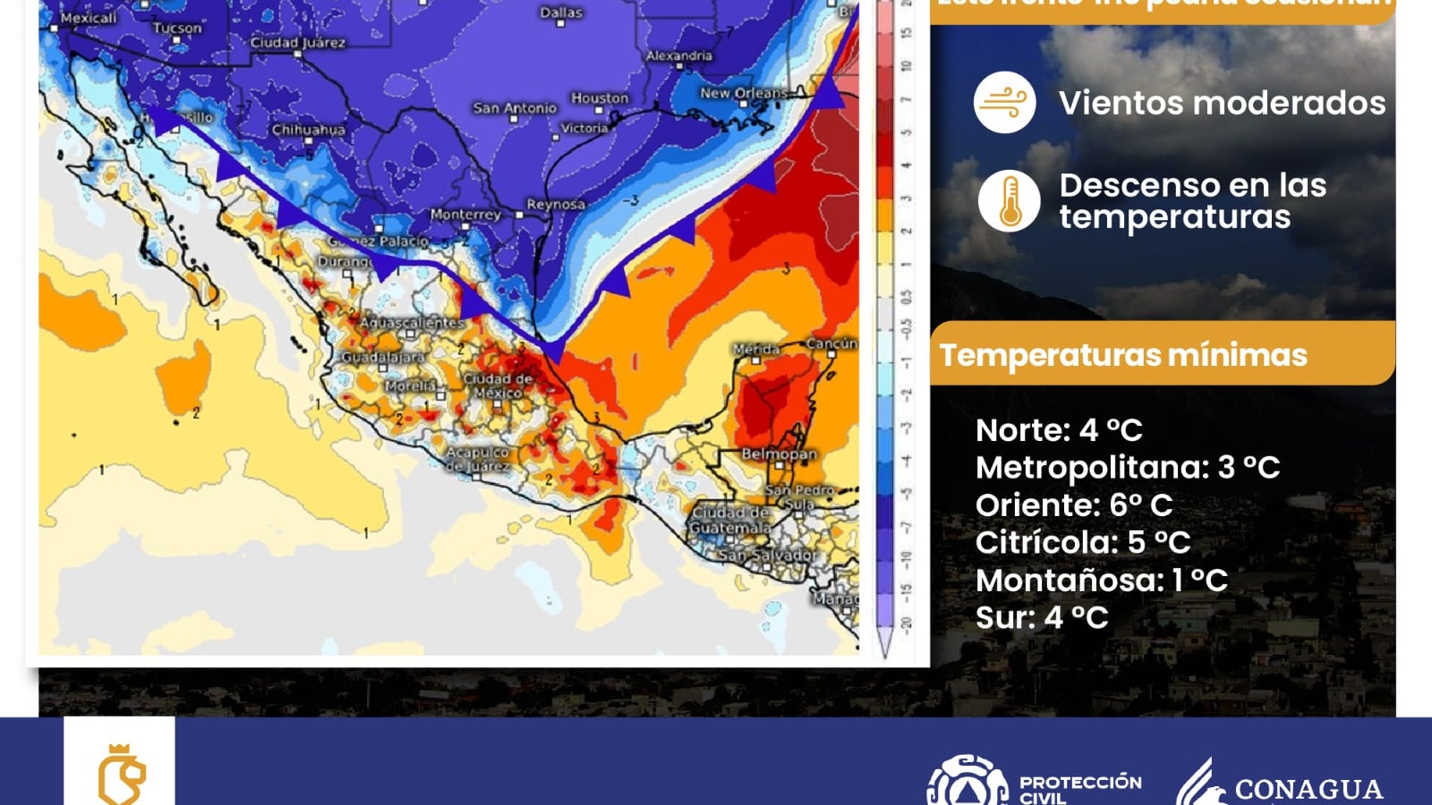 Las condiciones comenzarán a mejorar a partir del miércoles