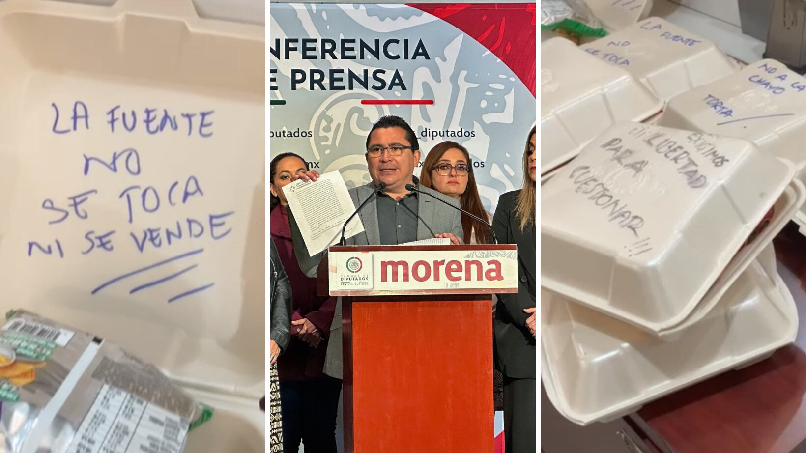 Periodistas rechazan comida enviada por Mario Llergo Latournerie, diputado por Morena, tras desprecio a reportera.