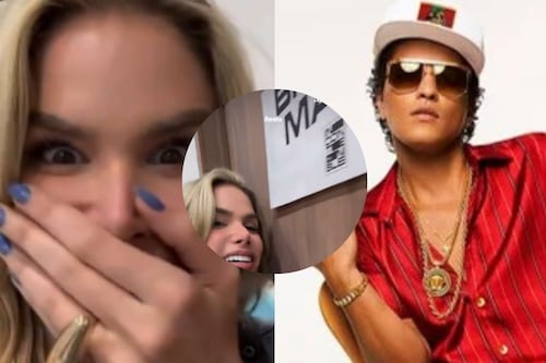 Marie Claire Harp logró colarse al camerino de Bruno Mars, ¿se lo encontró?