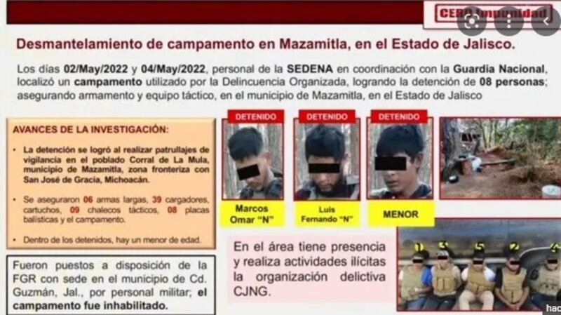 En el operativo se aseguró armamento y equipo de protección de los delincuentes.