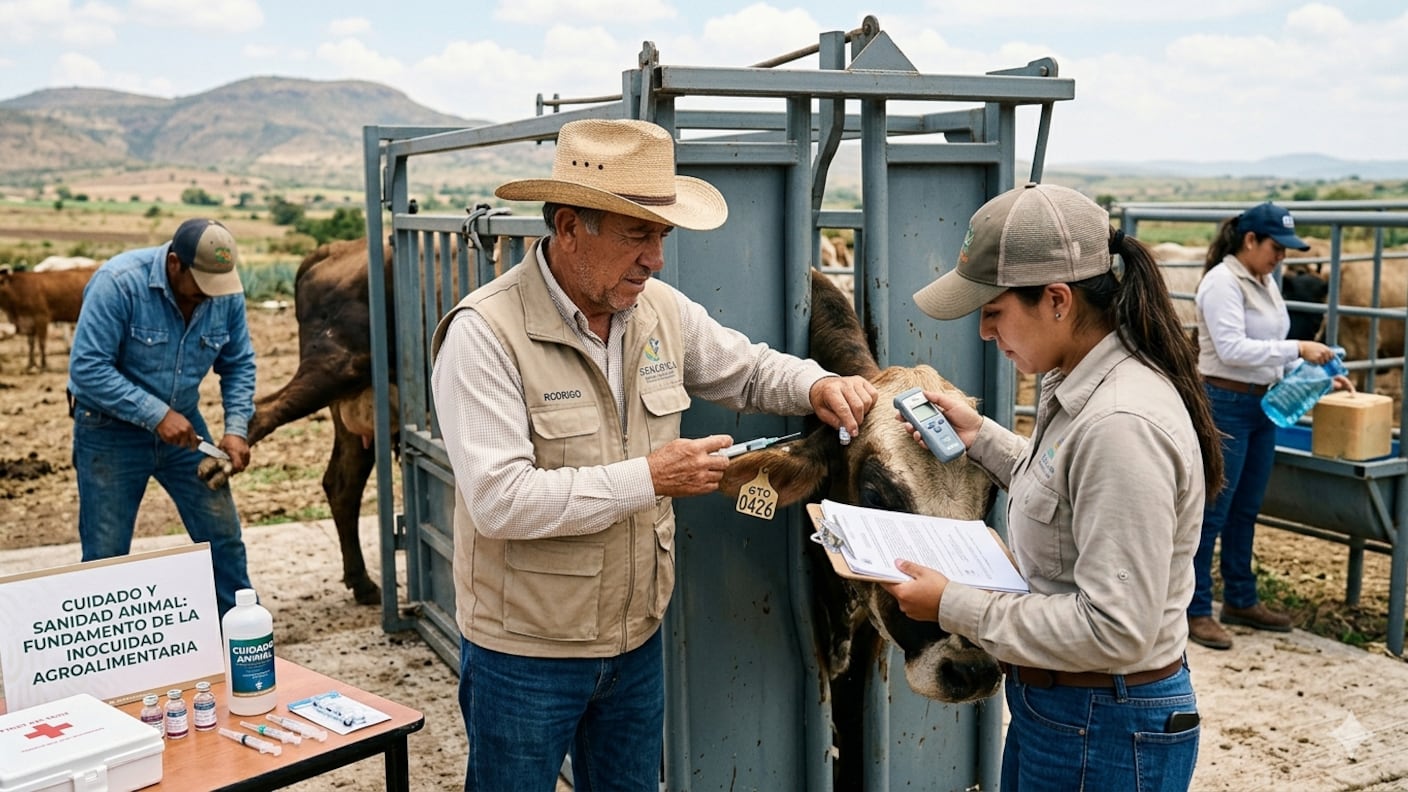Autoridades intensifican vigilancia ante casos de gusano barrenador en ganado de Guanajuato.