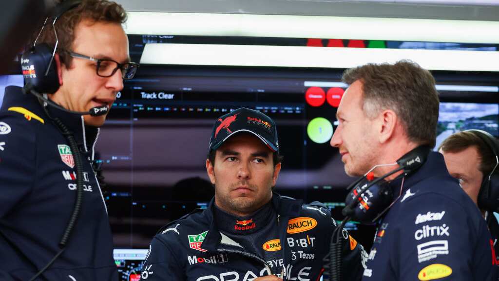 Christian Horner y Checo Pérez