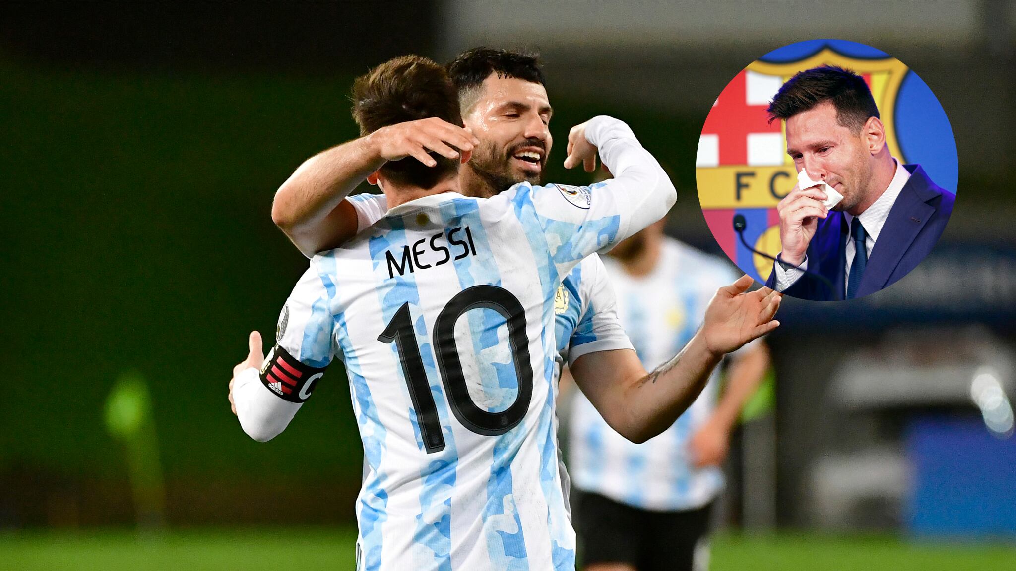 Lio Messi y Kun Agüero